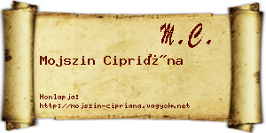 Mojszin Cipriána névjegykártya